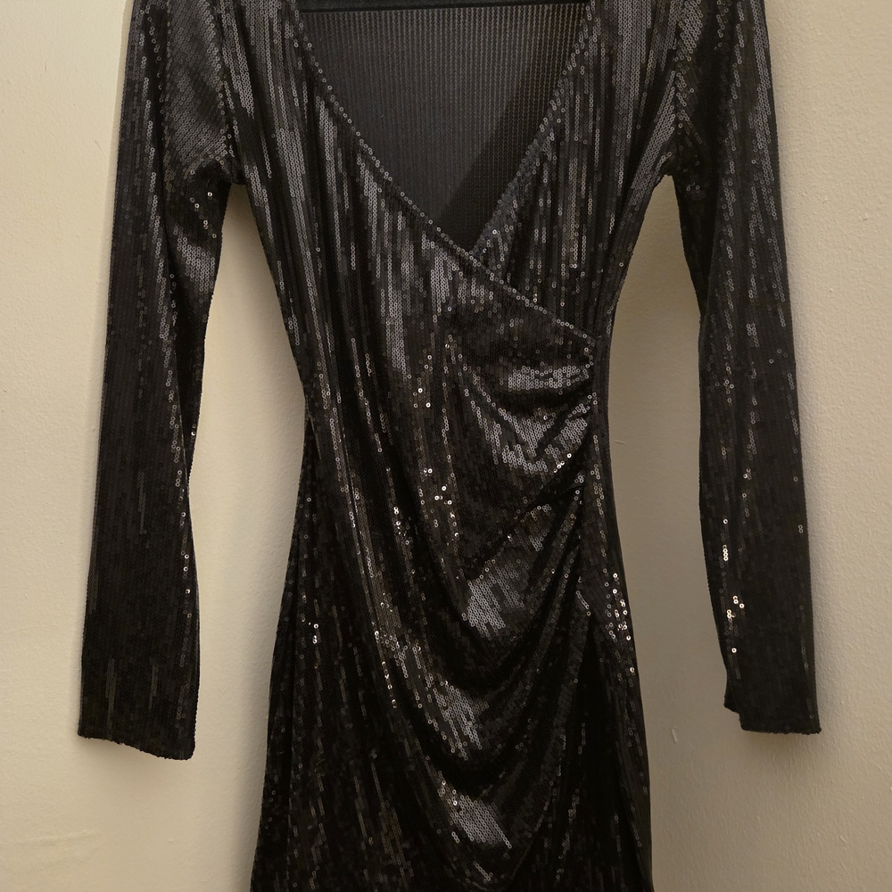 AKIRA Black Sequin Mini Dress